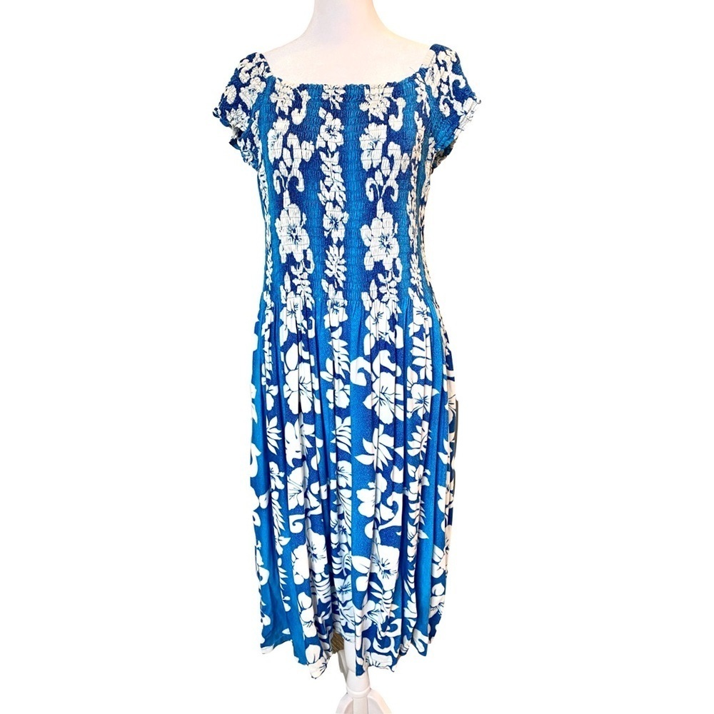 Sweet Lady Vintage Blue and White Floral Patterned Sundress Size XL